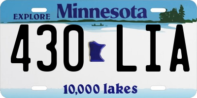 MN license plate 430LIA