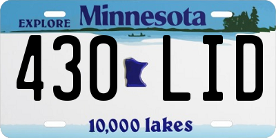 MN license plate 430LID