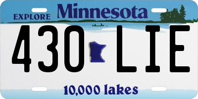 MN license plate 430LIE