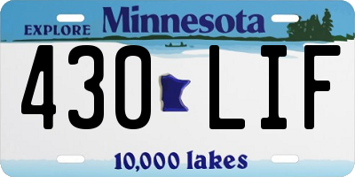 MN license plate 430LIF