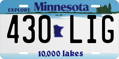 MN license plate 430LIG