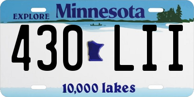 MN license plate 430LII