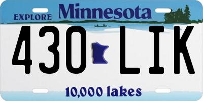 MN license plate 430LIK