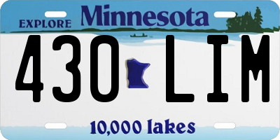 MN license plate 430LIM