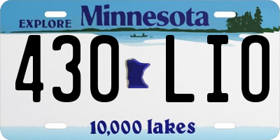 MN license plate 430LIO