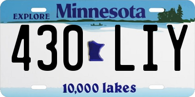 MN license plate 430LIY