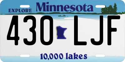 MN license plate 430LJF