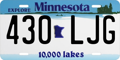 MN license plate 430LJG