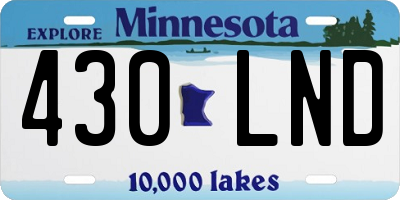MN license plate 430LND
