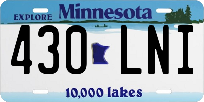 MN license plate 430LNI