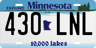 MN license plate 430LNL