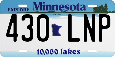 MN license plate 430LNP