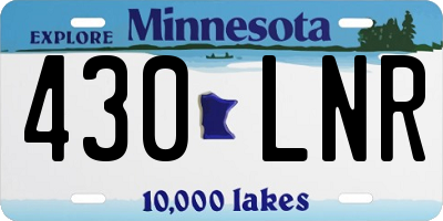 MN license plate 430LNR