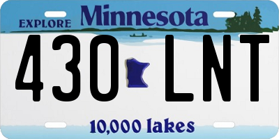 MN license plate 430LNT