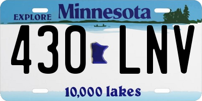 MN license plate 430LNV