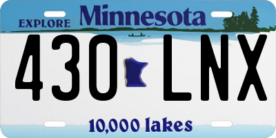 MN license plate 430LNX