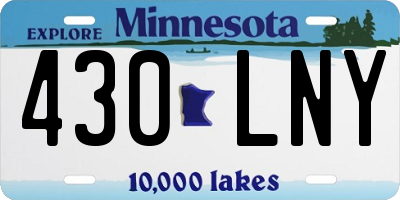 MN license plate 430LNY