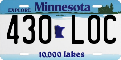 MN license plate 430LOC