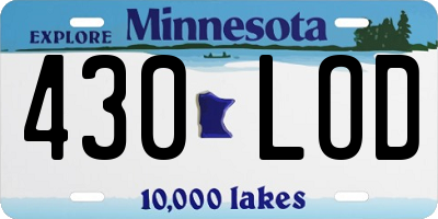 MN license plate 430LOD