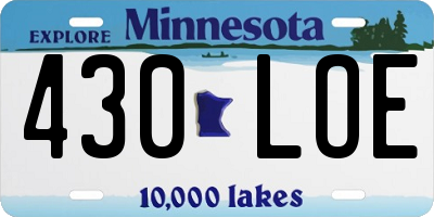 MN license plate 430LOE