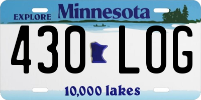 MN license plate 430LOG