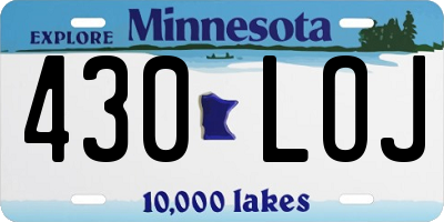 MN license plate 430LOJ