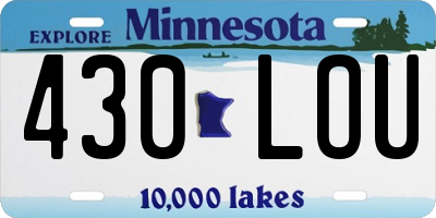 MN license plate 430LOU