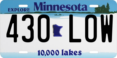 MN license plate 430LOW