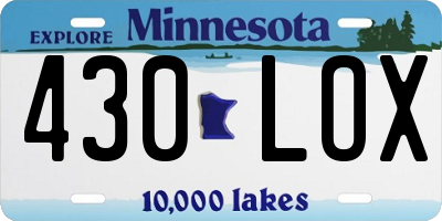 MN license plate 430LOX
