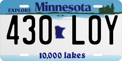 MN license plate 430LOY