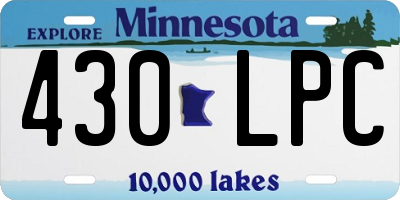 MN license plate 430LPC
