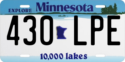 MN license plate 430LPE