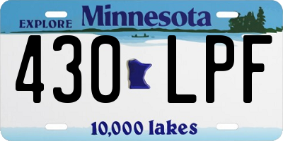 MN license plate 430LPF