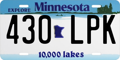 MN license plate 430LPK