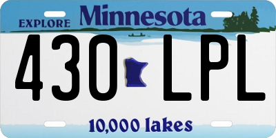 MN license plate 430LPL