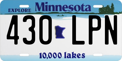 MN license plate 430LPN