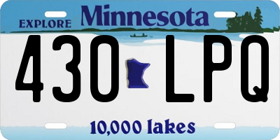 MN license plate 430LPQ