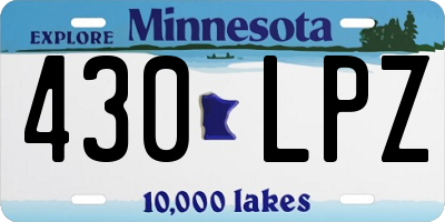 MN license plate 430LPZ