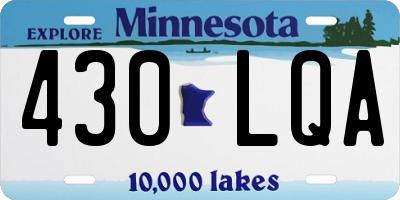 MN license plate 430LQA