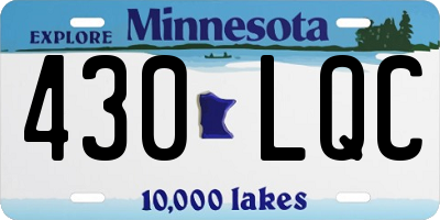 MN license plate 430LQC