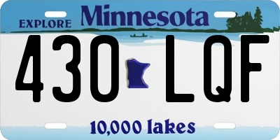 MN license plate 430LQF