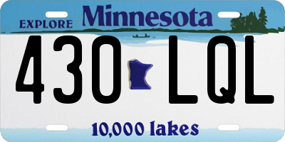MN license plate 430LQL