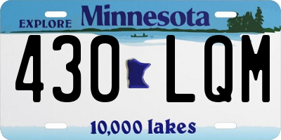 MN license plate 430LQM