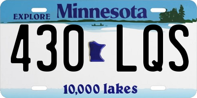 MN license plate 430LQS