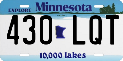 MN license plate 430LQT