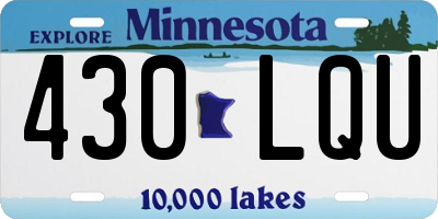 MN license plate 430LQU