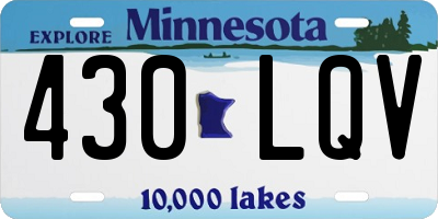 MN license plate 430LQV