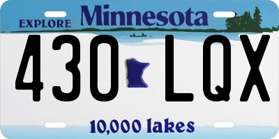 MN license plate 430LQX