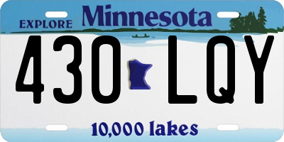 MN license plate 430LQY