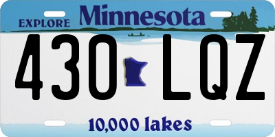 MN license plate 430LQZ